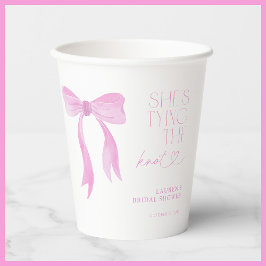 Pink Bow Sie bindet das Brautparty des Knotens Pappbecher