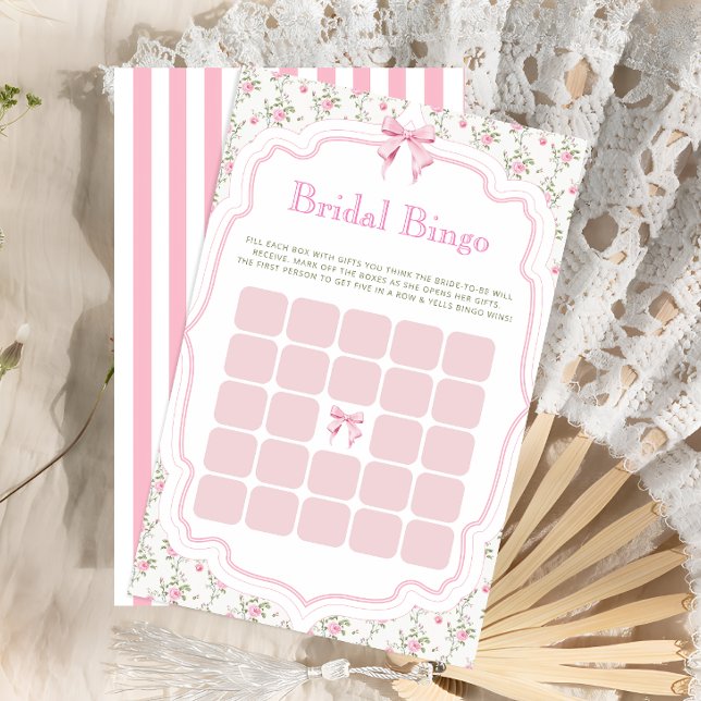 Pink Bow Sie bindet das Knot-Bridal-Bingo-Spiel (Von Creator hochgeladen)