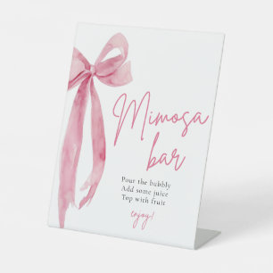 Pink Bow Sie bindet das Knot-Mimosa-Bar-Zeichen Sockelschild