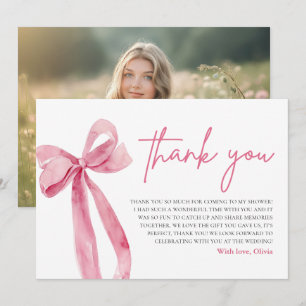 Pink Bow Sie bindet den Knoten Dankeschön-Karte Einladung