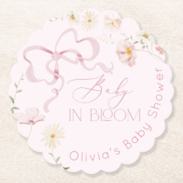Pink Bow Spring Wildblumen Baby in Bloom Untersetzer