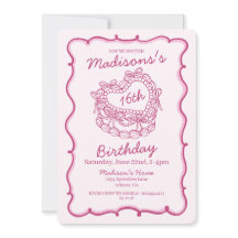 Pink Bow Sweet 16 Heart Coquette Cake Geburtstag