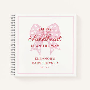 Pink Bow Sweetheart Baby Showbook Notizbuch