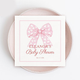 Pink Bow Sweetheart Babydusche Serviette