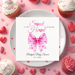 Pink Bow Sweetheart girl Valentine's Baby shower Serviette