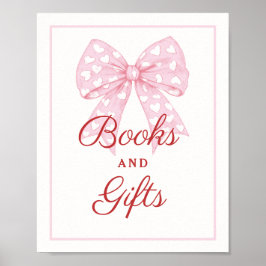 Pink Bow Sweetheart Kinderdusche Bücher und Gesche Poster