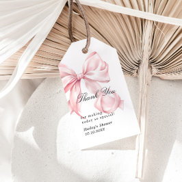 Pink Bow Thank You Tag Coquette Bow Favors Tag Geschenkanhänger