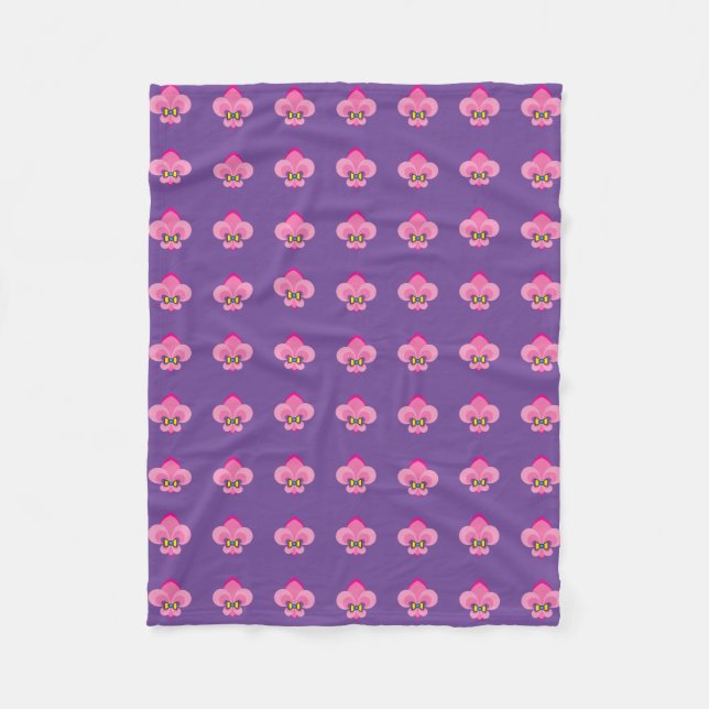 Pink Bow-Tied Lilie Muster Fleecedecke (Vorderseite)