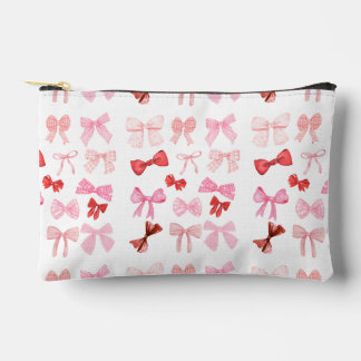 Pink Bow Toilettenbeutel | Niedlich Girly Ribbon R Zubehörtasche