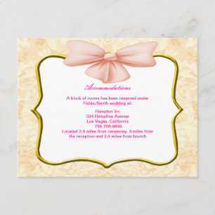 Pink Bow Umschließkarte Begleitkarte