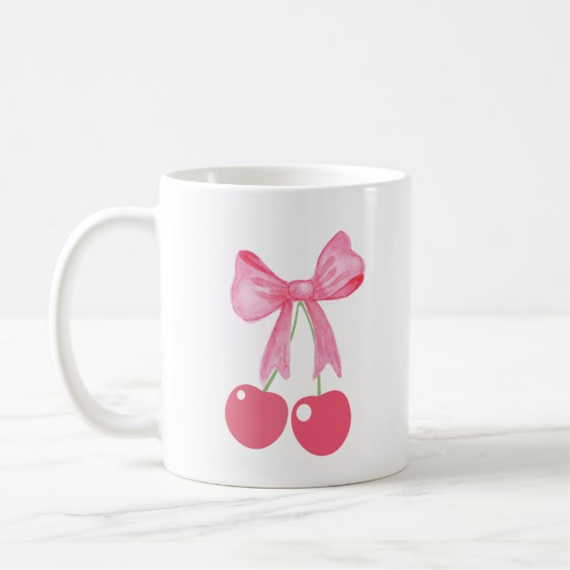 Pink Bow und Cherries, Coquetsche Kaffeetasse (Links)