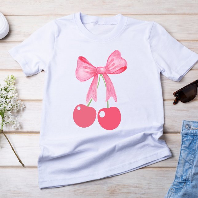 Pink Bow und Cherries, Coquetsche T-Shirt (Von Creator hochgeladen)