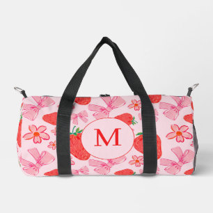 Pink Bow und Strawberry Girly Pattern Duffel Bag Duffle Bag