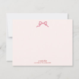 Pink Bow Valentine’s Day Note Card Einladung