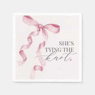 Pink Bow verbindet das Brautparty des Knotens Serviette
