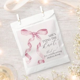 Pink Bow verbindet das Knot-Brautparty-Dessert Geschenktütchen
