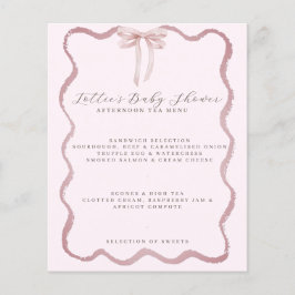 Pink Bow Wavy Border Girl Baby Duschmenü