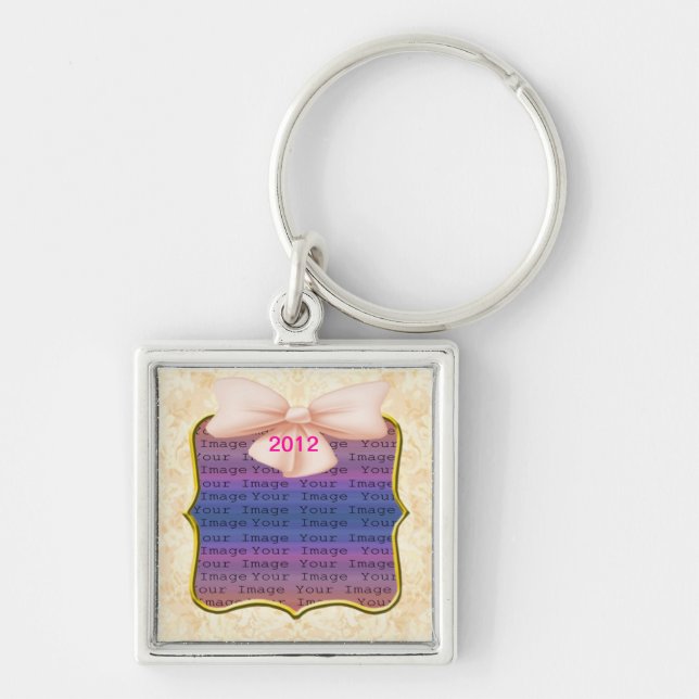 Pink Bow Wedding Key Chain Schlüsselanhänger (Vorne)