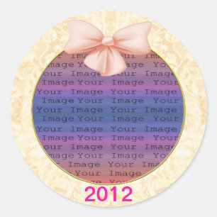 Pink Bow Wedding Stickers