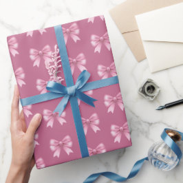 Pink Bow Weihnachten Geschenkpapier