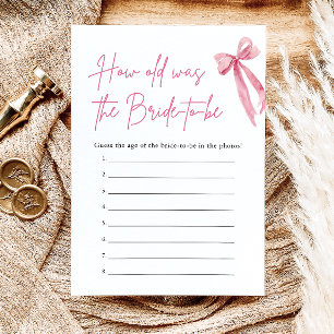 Pink Bow wie alt war das Brautparty der Braut Einladung