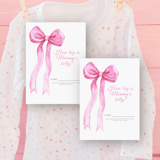 Pink Bow Wie groß ist Mama's Bauchspiel Begleitkarte (Von Creator hochgeladen)