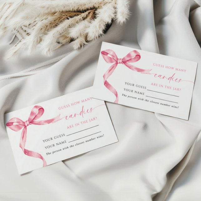Pink Bow Wie viele Candies Showspielkarte Platzkarte (Von Creator hochgeladen)