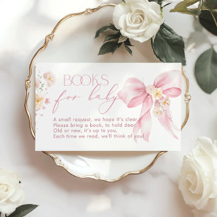 Pink Bow Wildblume Buchen für Babytickets Begleitkarte