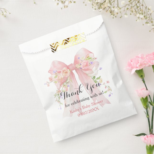 Pink Bow Wildflowers Geschenktütchen (Versiegelt)