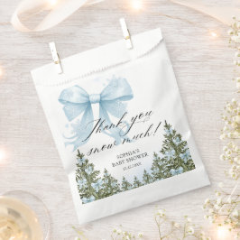 Pink Bow Winter Baby Dusche Danke Geschenktütchen