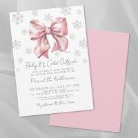 Pink Bow Winter Girl Babydusche