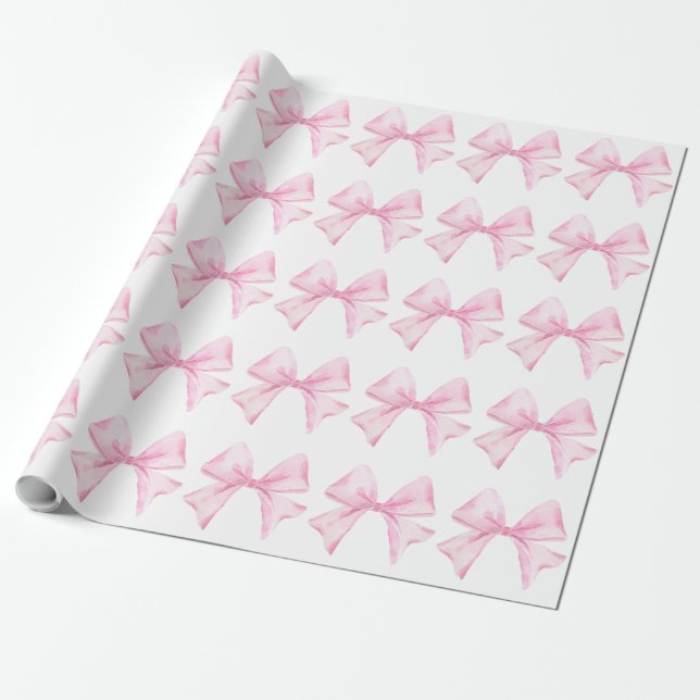 Pink Bow Wrapping Paper Geschenkpapier (Ungerollt)