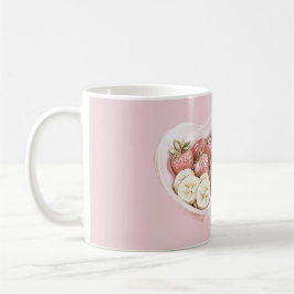 Pink Bowl of Fruit: strawberries & bananas Kaffeetasse