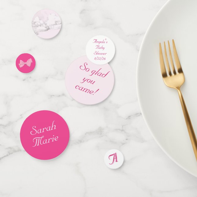 Pink Bows Baby Shower Personalized  Konfetti (Gruppe)