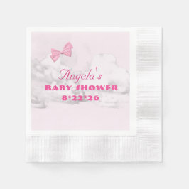 Pink Bows Baby Shower Personalized  Serviette