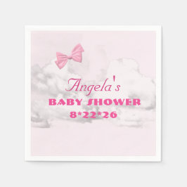 Pink Bows Baby Shower Personalized  Serviette
