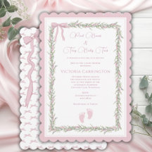 Pink Bows & Baby Toes Elegante Babydusche