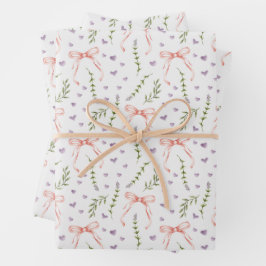 Pink Bows Blumendusche Geburtstagsdusche Hochzeit Geschenkpapier Set