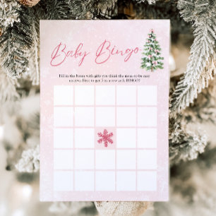 Pink Bows Christmas Baby Bingo Baby Showspiel Einladung