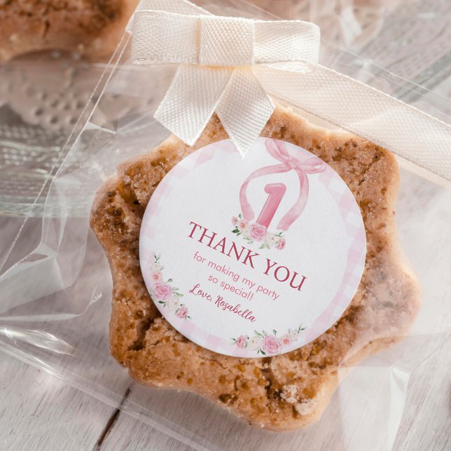 Pink Bows Coquette Labels Stickers Geburtstag (Von Creator hochgeladen)