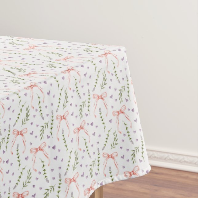 Pink Bows Floral Birthday Dusche Party Tableteclou Tischdecke (Beispiel)