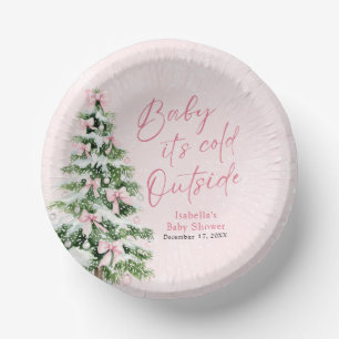 Pink Bows Girl Baby Es ist kalt draußen Babydusche Pappteller