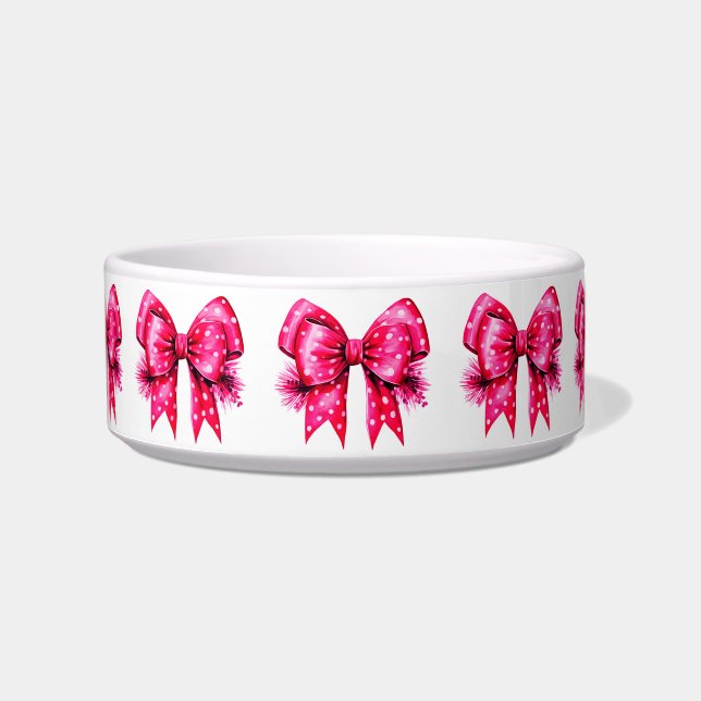 Pink Bows Keramik Pet Bowl Napf (Vorderseite)