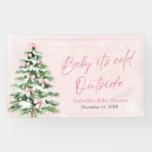 Pink Bows Mädchen Baby It's Cold Outside Baby Show Banner