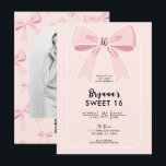Pink Bows Niedlich Coquette Hütte Chic Sweet 16 Einladung<br><div class="desc">Passen Sie dies für jedes Ereignis an.</div>