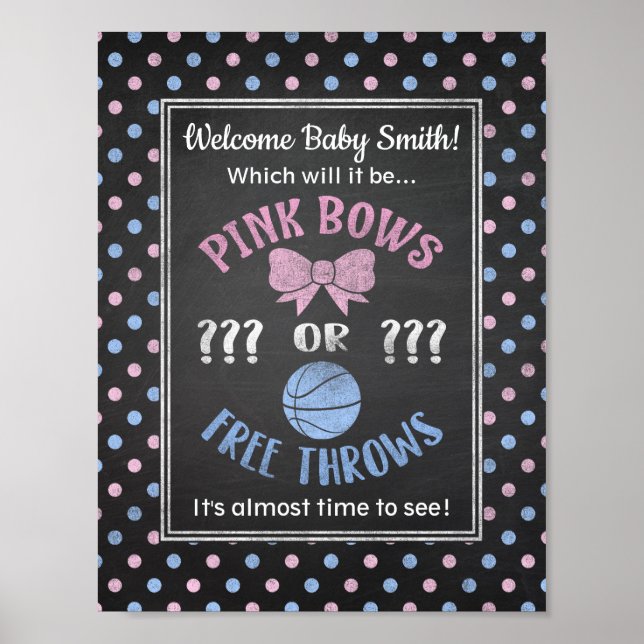 Pink Bows oder Free Throws gender enthüllt Poster (Vorne)