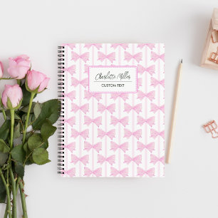 Pink Bows Preppy Coquette Spirale Notizbuch