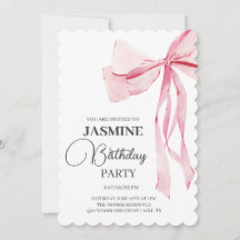 Pink Bows Trendy Girl Birthday Party