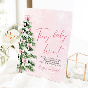 Pink Bows Weihnachtsbaum Tiny Baby Hunt Game Sockelschild