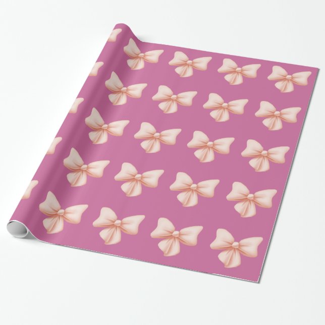 Pink Bows Wrapper Paper Geschenkpapier (Ungerollt)